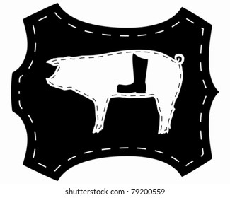 Pigskin boots