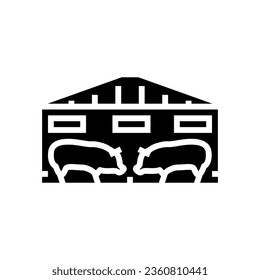 pigsty farm animal glyph icon vector. pigsty farm animal sign. isolated symbol illustration