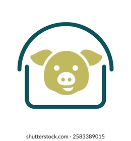 Pigsty isolated icon. Farm animal sign. Graph symbol for your web site design, logo, app, UI. Vector illustration