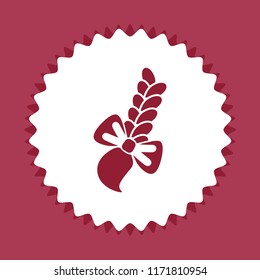 Pigtail with bow, vector icon