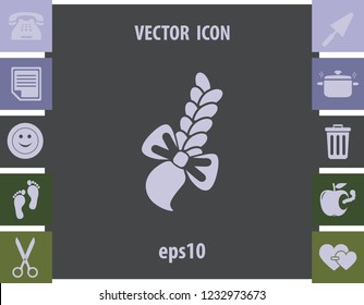 Pigtail with bow, vector icon