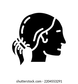 pigtails hairstyle female glyph icon vector. pigtails hairstyle female sign. isolated symbol illustration