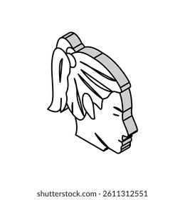 pigtails hairstyle female isometric icon vector. pigtails hairstyle female sign. isolated symbol illustration