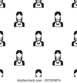 Pigtails icon black. Single avatar,peaople icon from the big avatar black.
