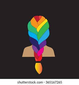 Pigtail.Vector illustration