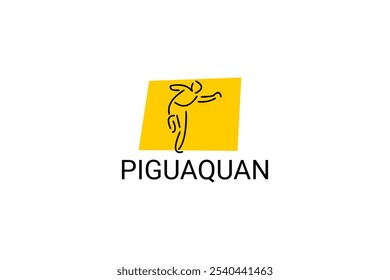 Piguaquan (chop-hanging fist) sport vector line icon. sportsman, fighting stance. sport pictogram illustration.