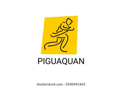 Piguaquan (chop-hanging fist) sport vector line icon. sportsman, fighting stance. sport pictogram illustration.