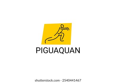 Piguaquan (chop-hanging fist) sport vector line icon. sportsman, fighting stance. sport pictogram illustration.