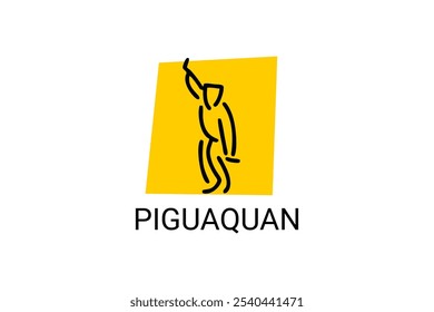 Piguaquan (chop-hanging fist) sport vector line icon. sportsman, fighting stance. sport pictogram illustration.