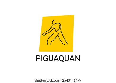 Piguaquan (chop-hanging fist) sport vector line icon. sportsman, fighting stance. sport pictogram illustration.