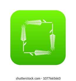 Pigweed wheat icon green vector isolated on white background