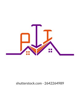 PII Real State logo design, PII simple and modern logo. PII luxurious alphabet design  
