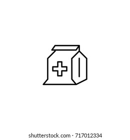 Piil flat icon. Single high quality symbol of line antibiotic vector for web design or mobile app. Color sign of medical for design logo. Single pictogram on white background