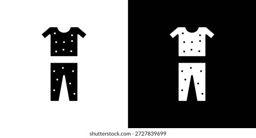 Pijama-Symbol Flache Vektorgrafik. Einfache schwarze Symbole