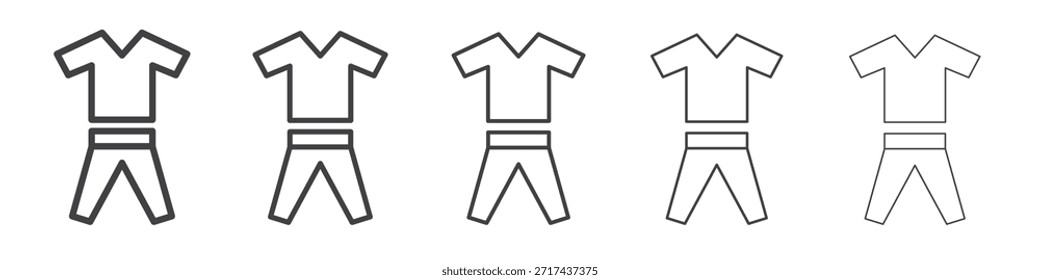 Pijama Symbol in linearen Strichen Konzept