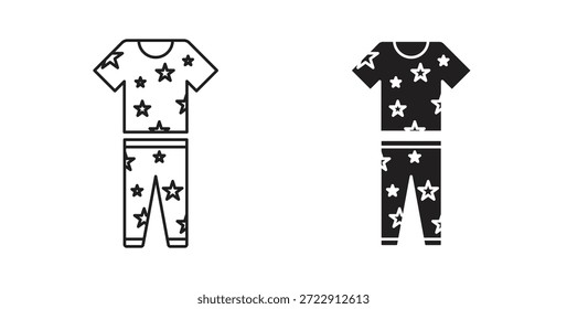 Icono de pijama para Web y App. Ilustración vectorial eps