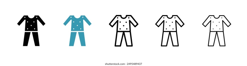 Pijama line icon vector set.