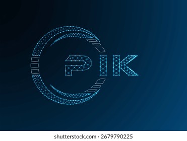 Projeto de vetor de logotipo de letra poli baixa PIK. Design do logotipo poli inferior PIK. Logotipo poli baixo.