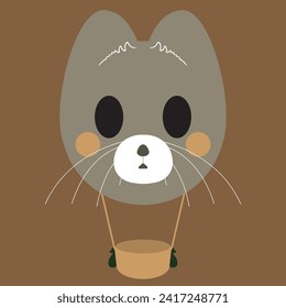 Pika Animal cute style cartoon vector for Zoo