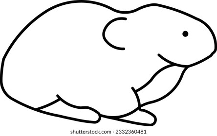 Pika Cony rock rabbit animal wild Outline
