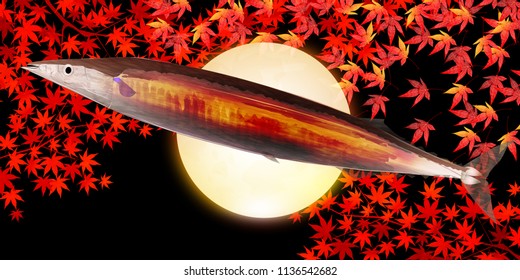 pike Autumn red leaves background