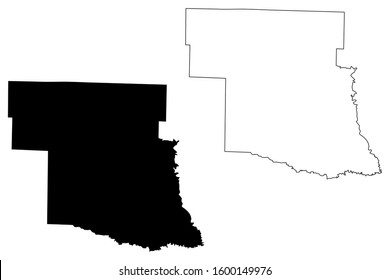 Pike County, Arkansas (United States of America, U.S.) map vector illustration