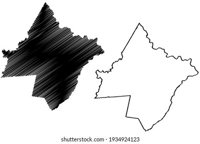 Pike County, Commonwealth of Pennsylvania (U.S. county, United States of America) map vector illustration, scribble sketch Pike map