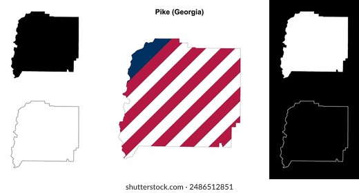 Pike County (Georgia) outline map set