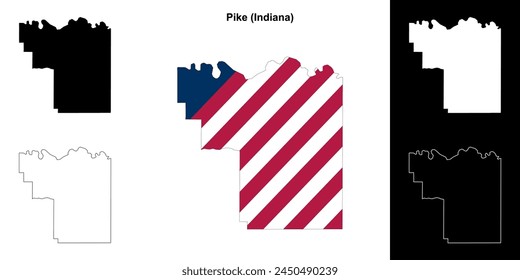 Pike County (Indiana) Outline-Kartenset