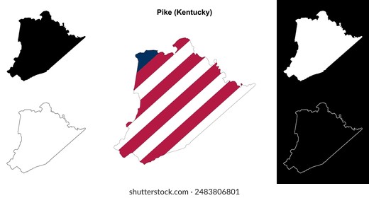 Pike County (Kentucky) outline map set