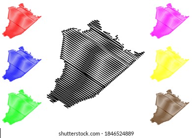 Pike County, Kentucky (U.S. county, United States of America, USA, U.S., US) map vector illustration