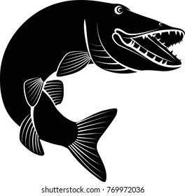 pike fish - clip art illustration
