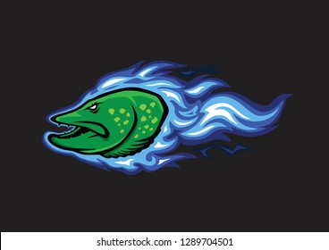 pike fish  fire