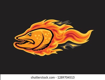 pike fish  fire