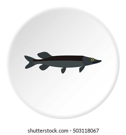 Pike fish icon. Flat illustration of pike fish vector icon for web