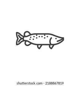 Pike fish line icon. linear style sign for mobile concept and web design. Fish outline vector icon. Symbol, logo illustration. Vector graphics