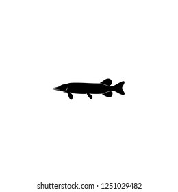 pike fish vector icon. pike fish sign on white background. pike fish icon for web and app