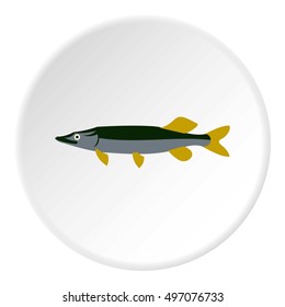 Pike icon. Flat illustration of pike vector icon for web