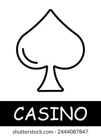 Pike line icon. Poker, 21, casino, money, chips, croupier, game, loss, cards, winning, luck, cheating, bets, zero. Vector line icon for business and advertising