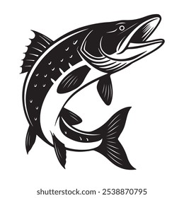 Estilo do vetor da silhueta do ícone do logotipo do Pike