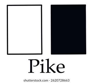 Mapa da cidade de Pike (Mississippi) com contorno preto vetor