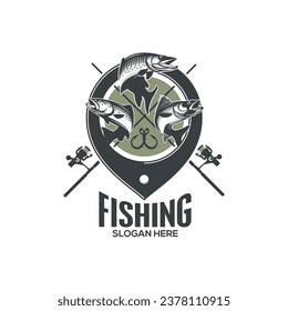 pike salmon trout walleye fish for fishing logo company