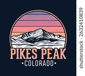 Pikes Peak, Colorado - Adventure t-shirt design for tourism