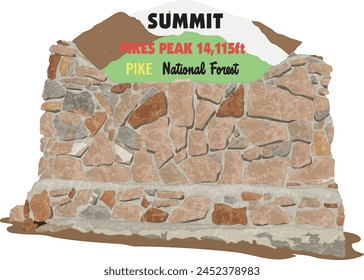 Pikes Peak Summit Rock Sign