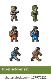 piksel art soldier set