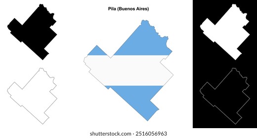 Conjunto de mapas esboço de Departamento de Pila (Buenos Aires)