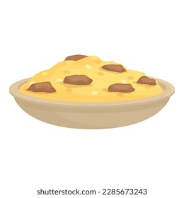 Pilaf lunch icon cartoon vector. Dish food. Arabic cooking