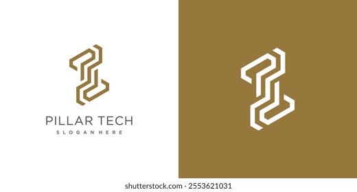 Pilar tech logo design vector idea with modern concept