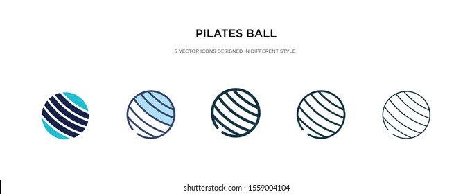 pilates ball icon in different style vector illustration. two colored and black pilates ball vector icons designed in filled, outline, line and stroke style can be used for web, mobile, ui