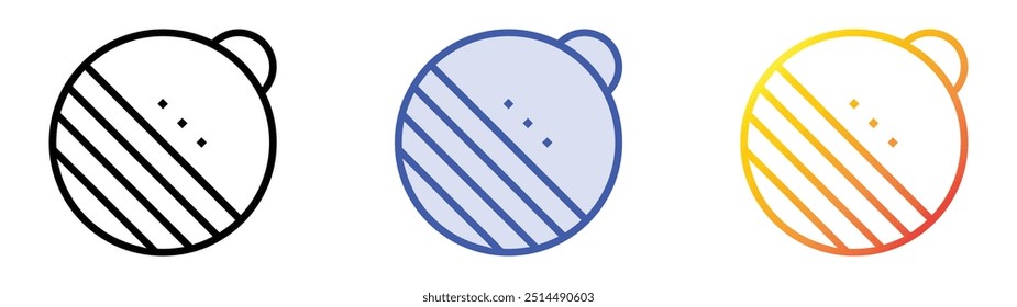 pilates ball icon. Linear, Blue Fill and Gradient Style Design Isolated On White Background